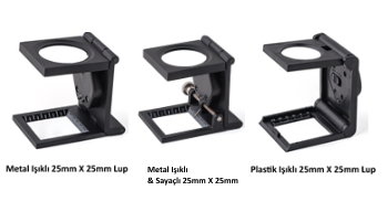 ışıklı lup büyüteç metal plastik 25 mm